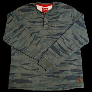 Coleman Men's Bonded Waffle Sherpa Lined Stain Resistant Henley (Olive Camo)